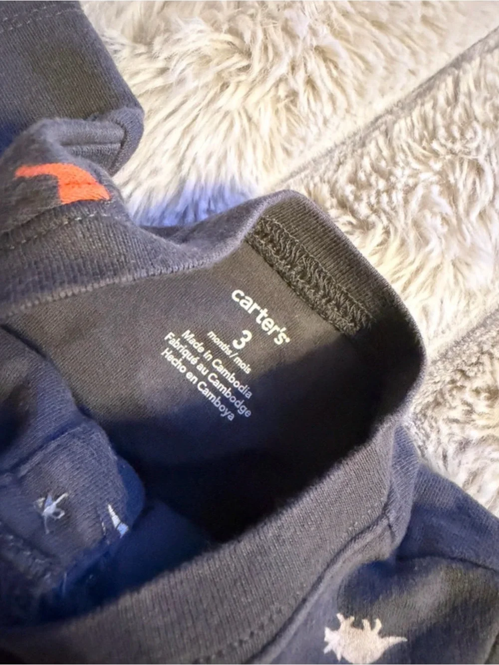 Carter's Orange Dinosaur Graphic Tee with Gray Joggers Set